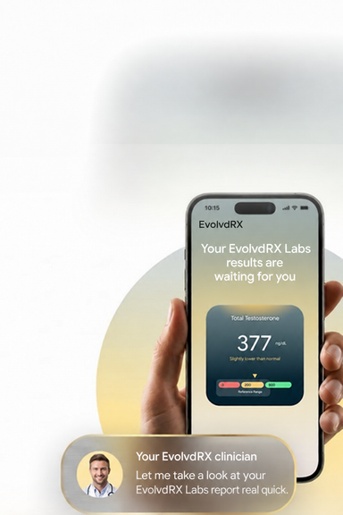 Stock phone screenshot of a sample provider message card, standing in for real EvolvdRX messaging