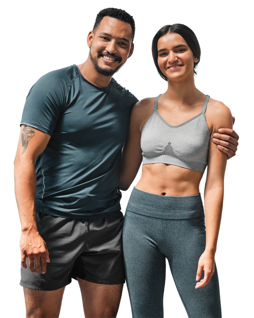Fit couple cutout, a stock visual standing in for a results photo